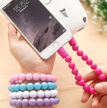 Carregar imagem no visualizador da galeria, Wearable USB Recharging Bracelet Beads Flexible Cable USB Phone Charging - Beijooo