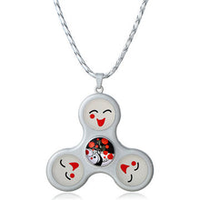 Carregar imagem no visualizador da galeria, Unisex Fidget Spinner Smile Face Trinity Necklace Pendant Necklace for Men Women - Beijooo