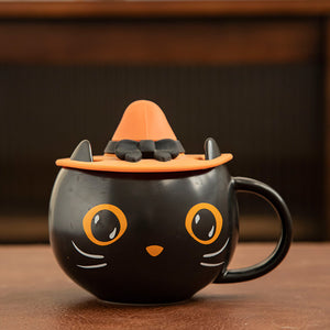 Mysterious Black Cat Cup Cute Limited Edition Halloween Coffee Mug Tea Cup - Beijooo