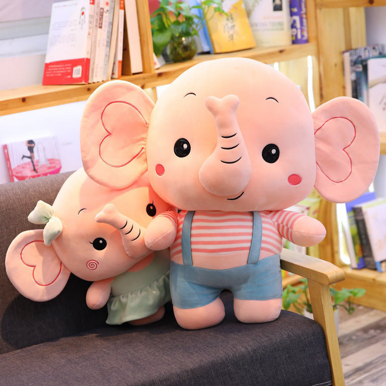 cartoon print design lovely couple elephant figurine lavish toy - Beijooo