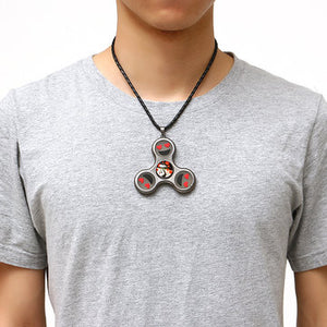 Unisex Fidget Spinner Smile Face Trinity Necklace Pendant Necklace for Men Women - Beijooo