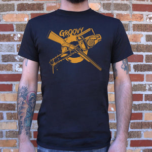 Groovy Chainsaw And Boomstick T-Shirt (Mens) - Beijooo