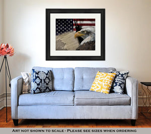 Framed Print, American Flag And Monuments - Beijooo