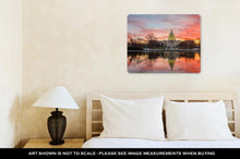 Load image into Gallery viewer, Metal Panel Print, Washington Dc Capitol Building Cloudy Sunrise Mirror Reflection - Beijooo