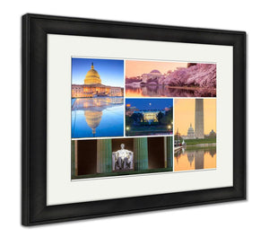 Framed Print, Washington Dc Famous Landmarks Picture Collage - Beijooo