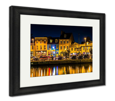 Framed Print, Shops And Restaurants At Night In Fells Point Baltimore Maryla - Beijooo