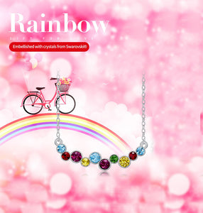 Swarovski Crystals Rainbow Bubbles  Necklace - Beijooo
