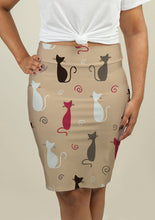 Carregar imagem no visualizador da galeria, Pencil Skirt with Cats Pattern - Beijooo