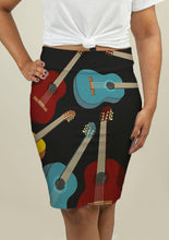 Load image into Gallery viewer, Pencil Skirt with Guitars - Beijooo