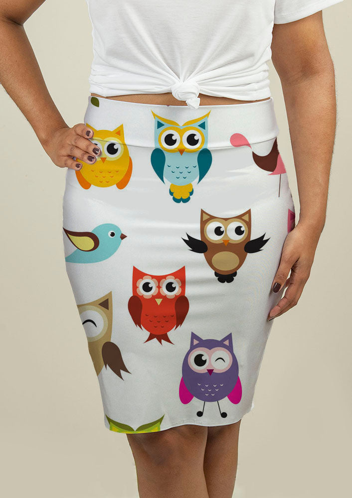Pencil Skirt with Owls - Beijooo