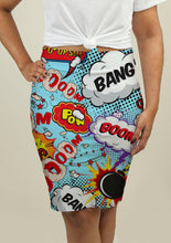 Load image into Gallery viewer, Pencil Skirt with Comic Speech Bubbles - Beijooo