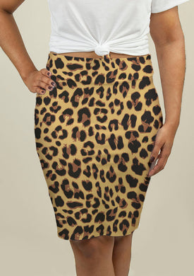 Pencil Skirt with Leopard Print - Beijooo