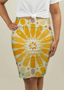 Pencil Skirt with Arabic Pattern - Beijooo