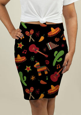 Pencil Skirt with Mexican Pattern - Beijooo