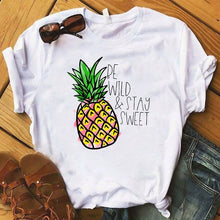 Carregar imagem no visualizador da galeria, Pineapple fruits Clothing T-shirt Fashion Female Tee Top Graphic T Shirt Women Kawaii Camisas Mujer Clothes 2019 - Beijooo
