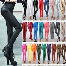 Load image into Gallery viewer, Autumn Winter Women Thin Velvet PU Leather Pants Female Sexy Elastic Stretch Faux Leather Skinny Pencil Pant Women Tight Trouser - Beijooo