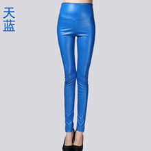 Load image into Gallery viewer, Autumn Winter Women Thin Velvet PU Leather Pants Female Sexy Elastic Stretch Faux Leather Skinny Pencil Pant Women Tight Trouser - Beijooo
