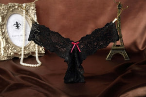 Plus Size S M L XL Women Super Sexy Thin G String Bowknot Lace Underwear Lady Thongs - Beijooo