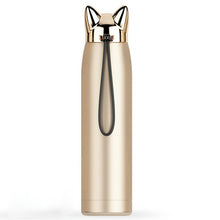 Load image into Gallery viewer, Stain Resistant Steel Vacuum Flasks Dual Wall Thermos Bottle 320 Millilitre Cat Fox Ear Heating Coffee Tea Milk Journey Thermos Bottle - Beijooo
