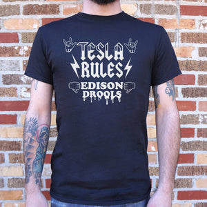 Tesla Rules Edison Drools T-Shirt (Mens) - Beijooo