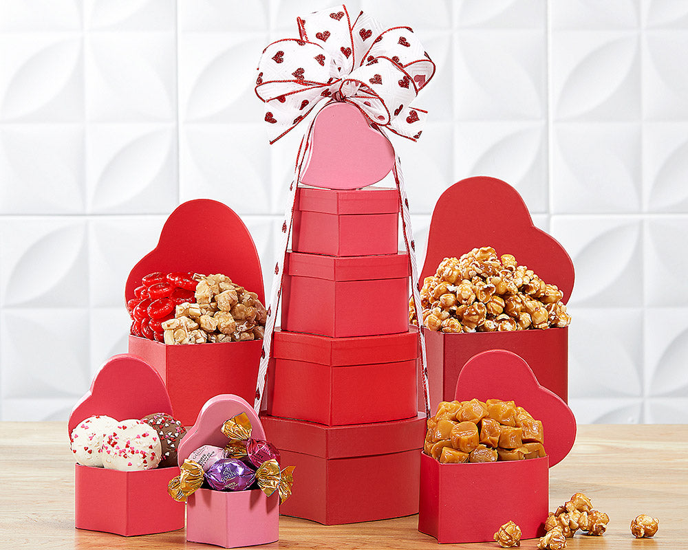 Tower of Hearts Gift Basket By Wine Country Gift Baskets - Beijooo