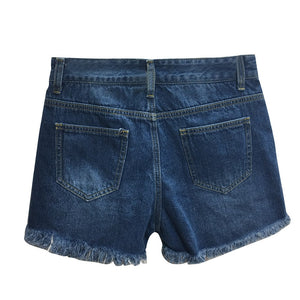 young wemon
 Jeans Shorts Blue jean
 Jeans firm casual wear
 hollow sunny season Button very small Daily warmer
 jean
 Shorts - Beijooo
